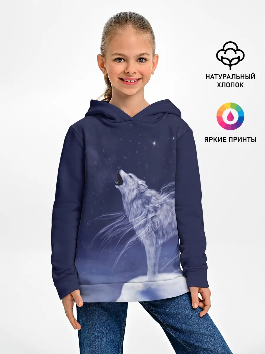 Детское худи / WOLF WHITE