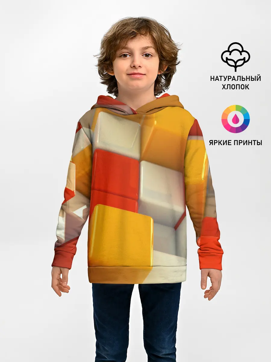 Детское худи / КУБЫ 3D