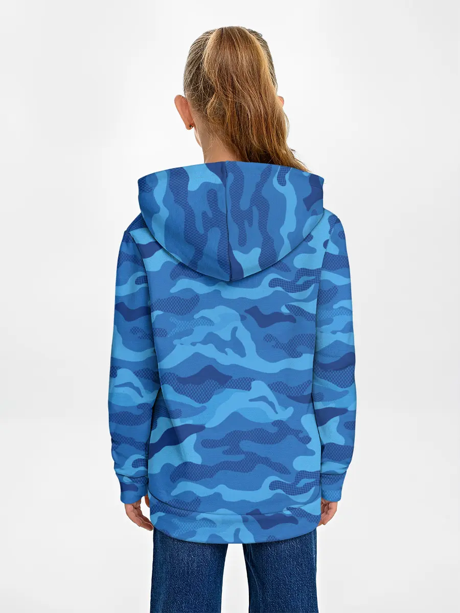 Детское худи / СИНИЙ КАМУФЛЯЖ