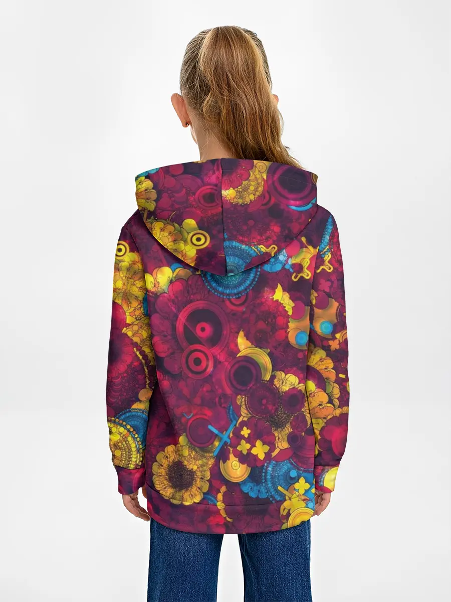 Детское худи / Цветы - шестеренки