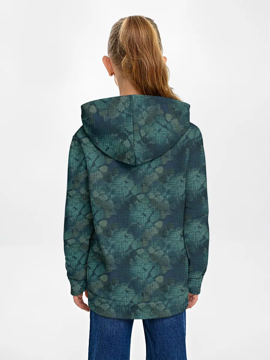 Детское худи / Синий абстрактный узор