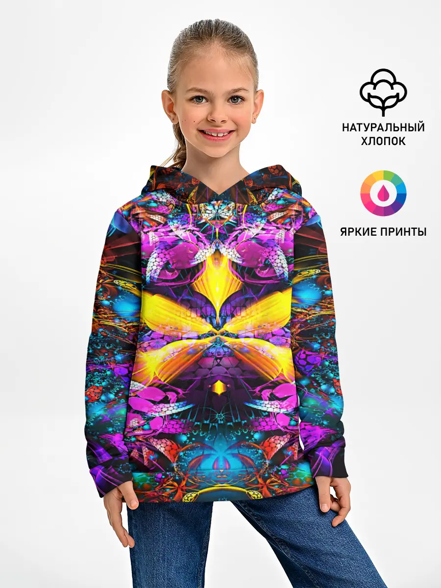 Детское худи / ФРАКТАЛЬНЫЕ ЦВЕТЫ