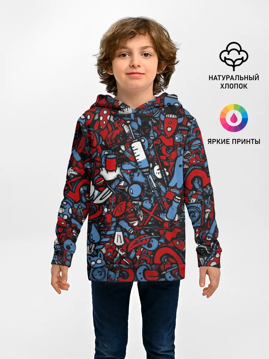 Детское худи / RedBlue stikers