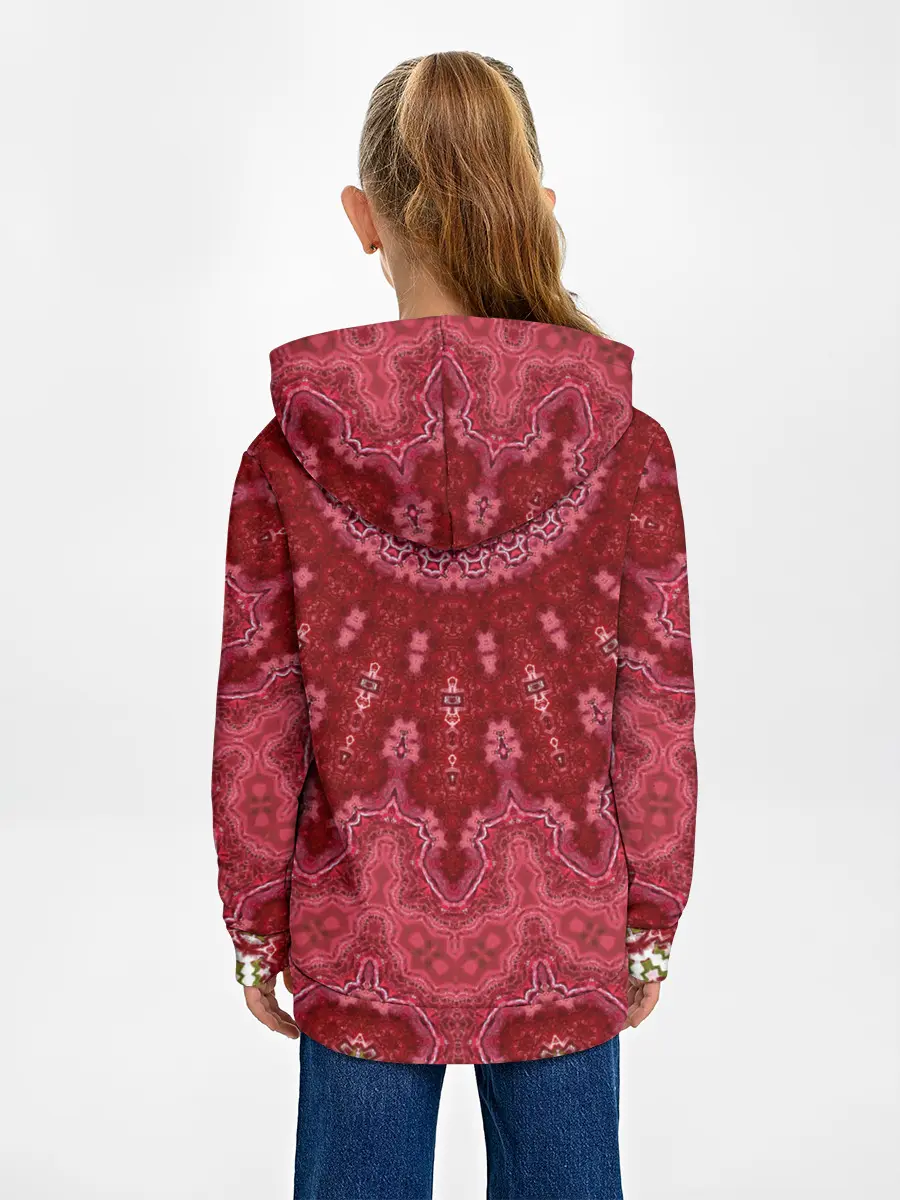 Детское худи / Красно-розовый калейдоскоп