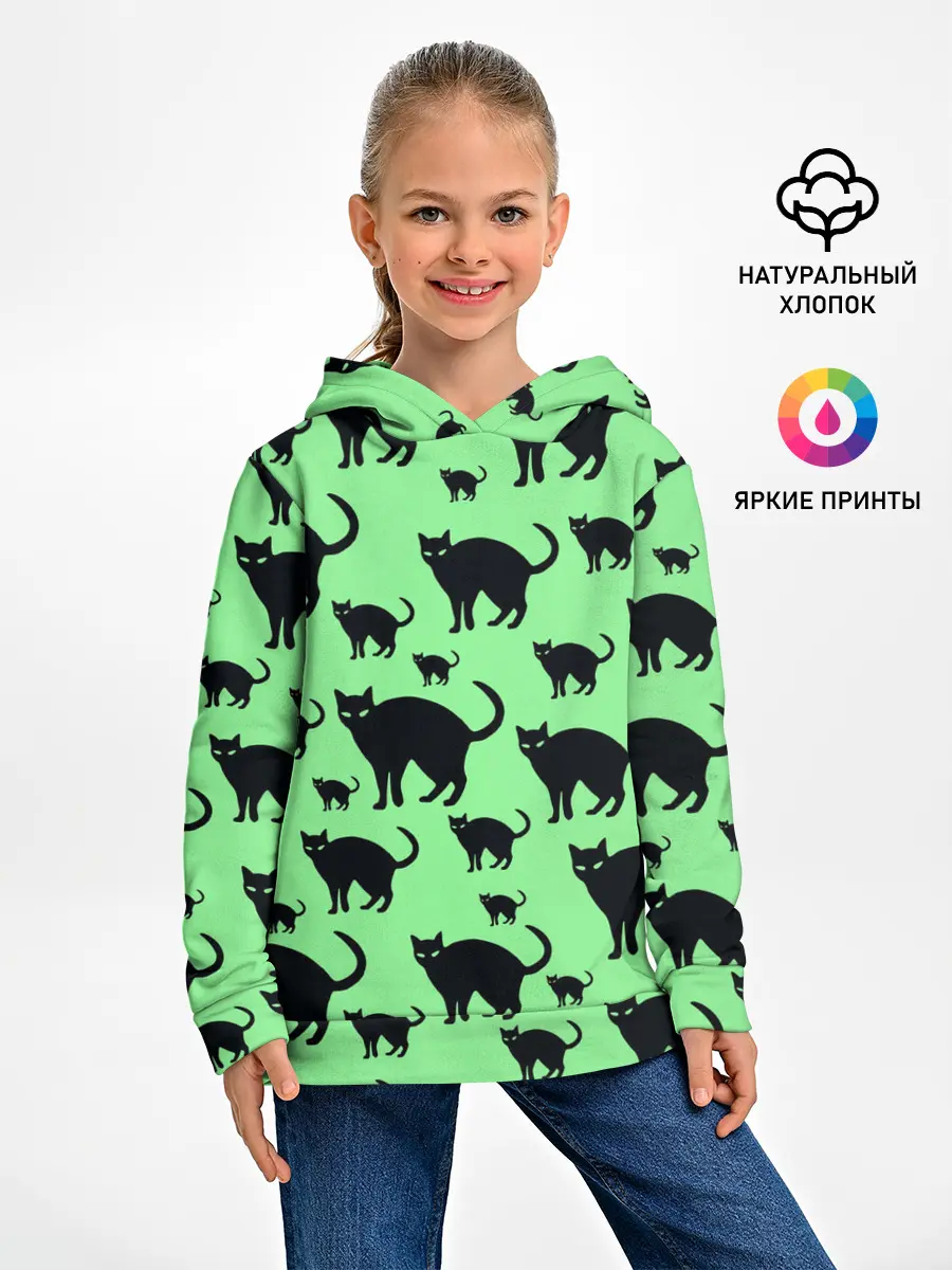 Детское худи / Кошки черные