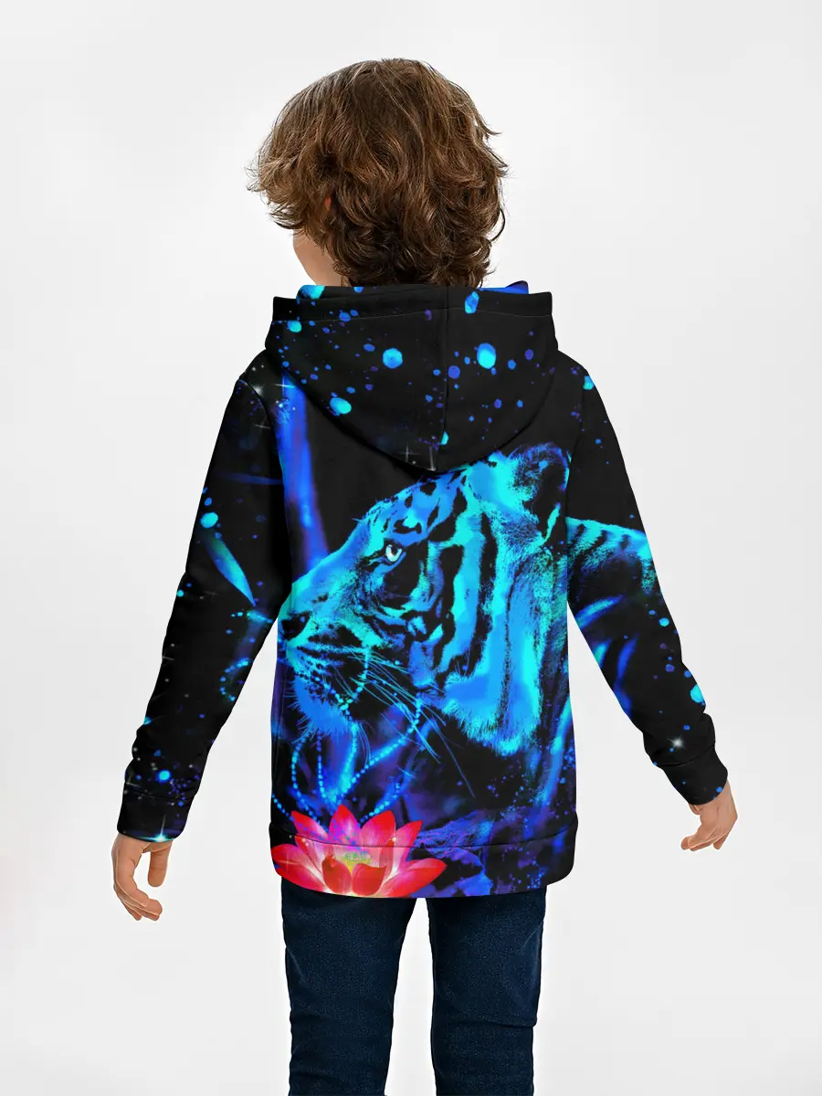 Детское худи / Синий водяной тигр