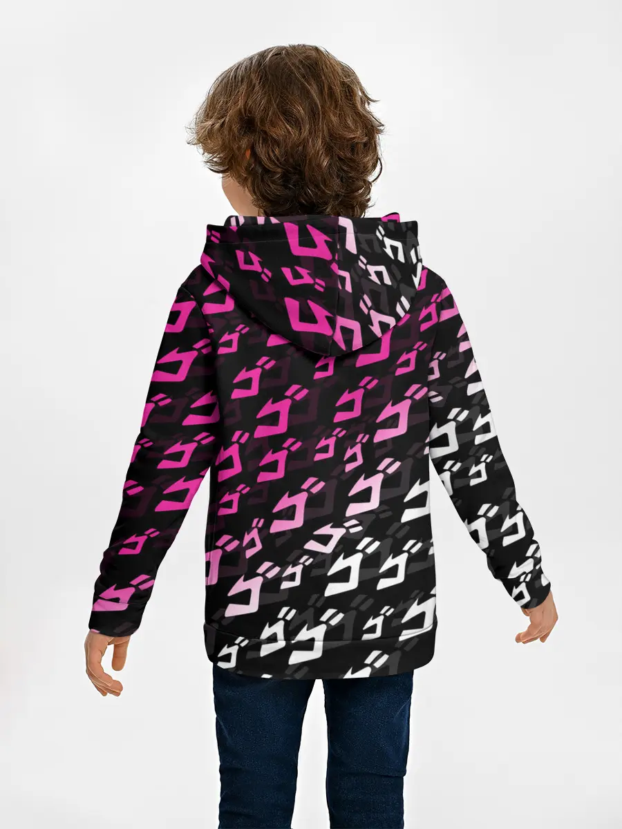 Детское худи / Розовобелый паттерн джоджо