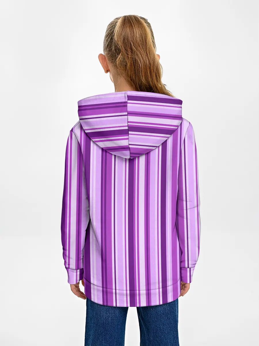 Детское худи / Фиолетово-чёрные полосы