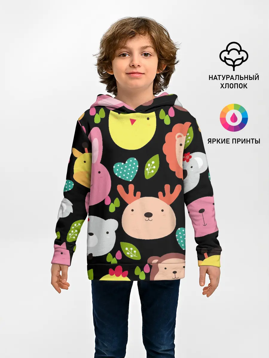 Детское худи / Головы милых животных