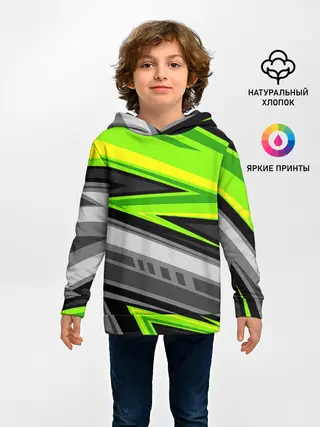 Детское худи / Зеленые линии