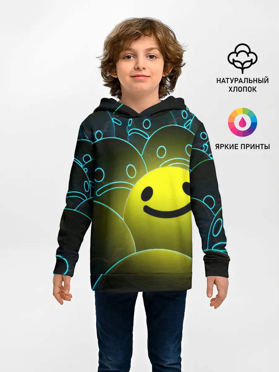 Детское худи / НЕОНОВЫЕ СМАЙЛЫ