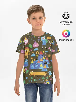 Детская базовая футболка / Время приключений Зима