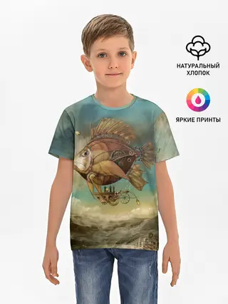 Детская базовая футболка / Рыба-дирижабль