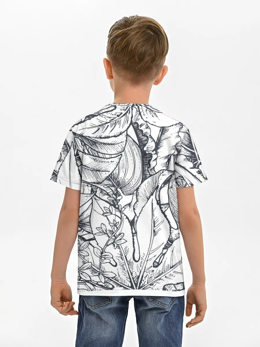 Детская базовая футболка / Тропические листья