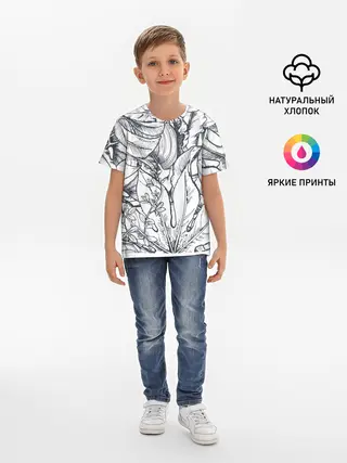 Детская базовая футболка / Тропические листья