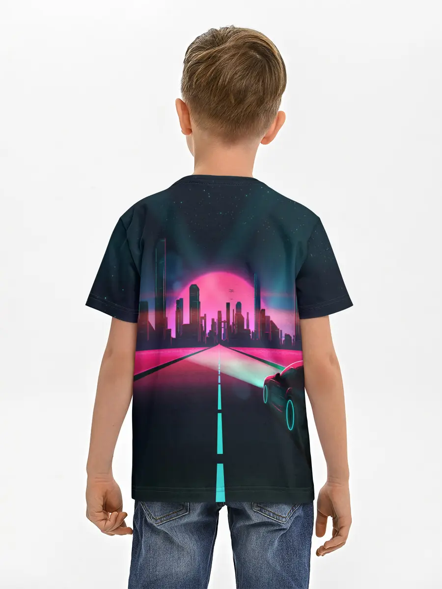Детская базовая футболка / НЕОНОВЫЙ ГОРОД