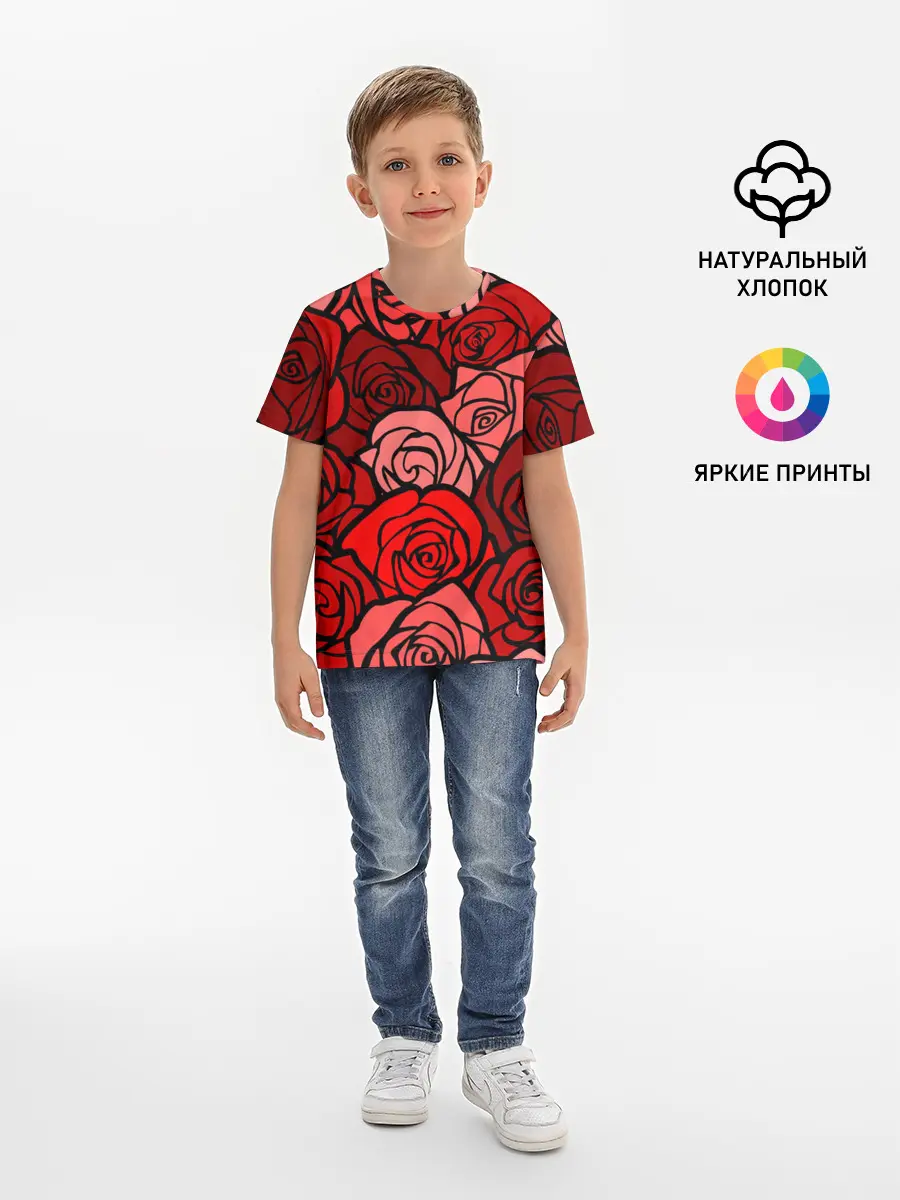 Детская базовая футболка / Розочки