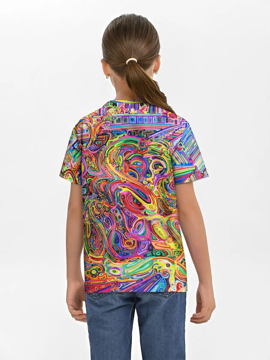 Детская базовая футболка / НЕОНОВЫЕ ЛИНИИ / АБСТРАКЦИЯ