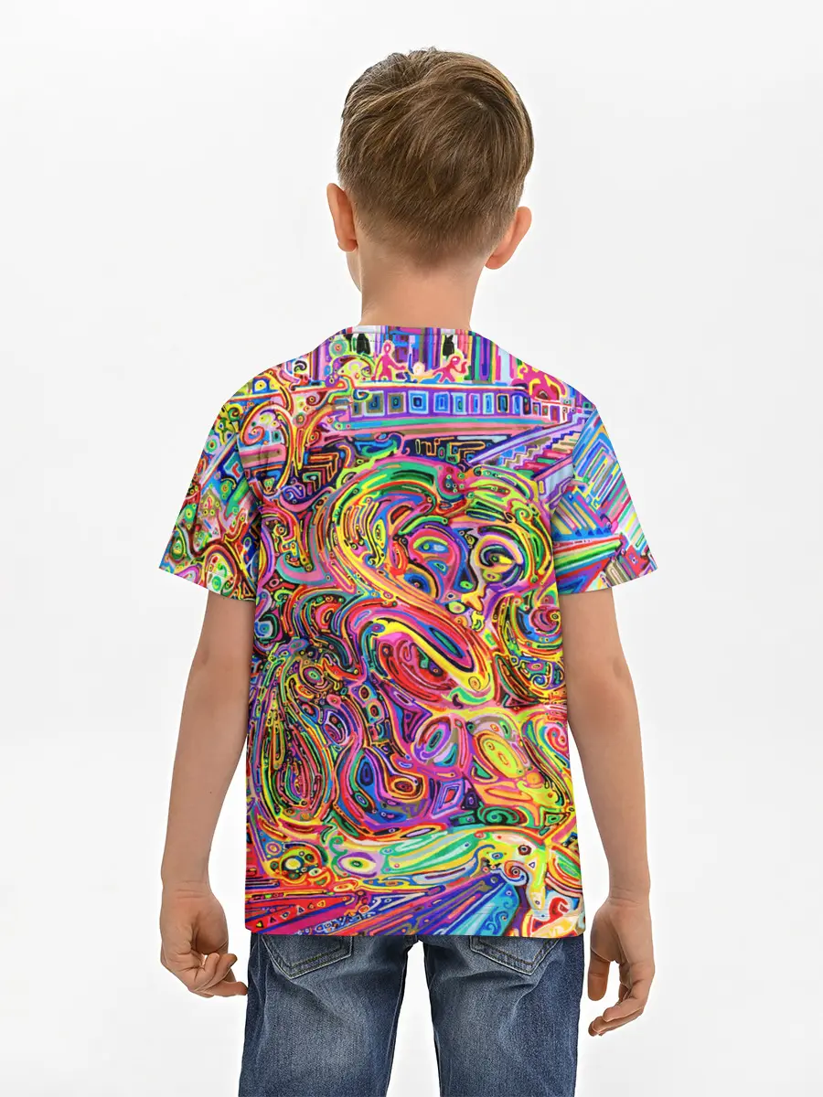 Детская базовая футболка / НЕОНОВЫЕ ЛИНИИ / АБСТРАКЦИЯ