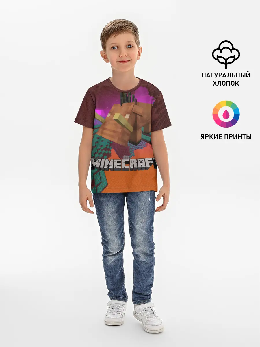 Детская базовая футболка / Майнкрафт | Minecraft Hoglin