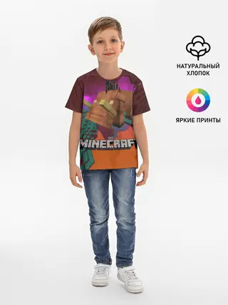 Детская базовая футболка / Майнкрафт | Minecraft Hoglin