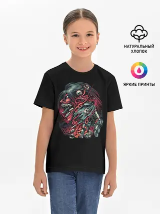 Детская базовая футболка / Attack on titan. Retro Style