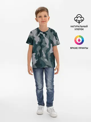 Детская базовая футболка / камуфляж