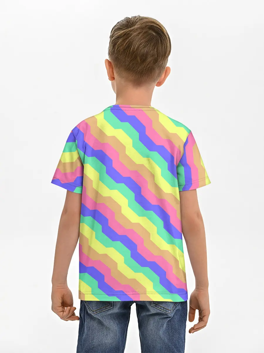 Детская базовая футболка / Радужные волны