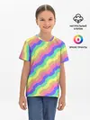 Детская базовая футболка / Радужные волны