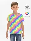 Детская базовая футболка / Радужные волны
