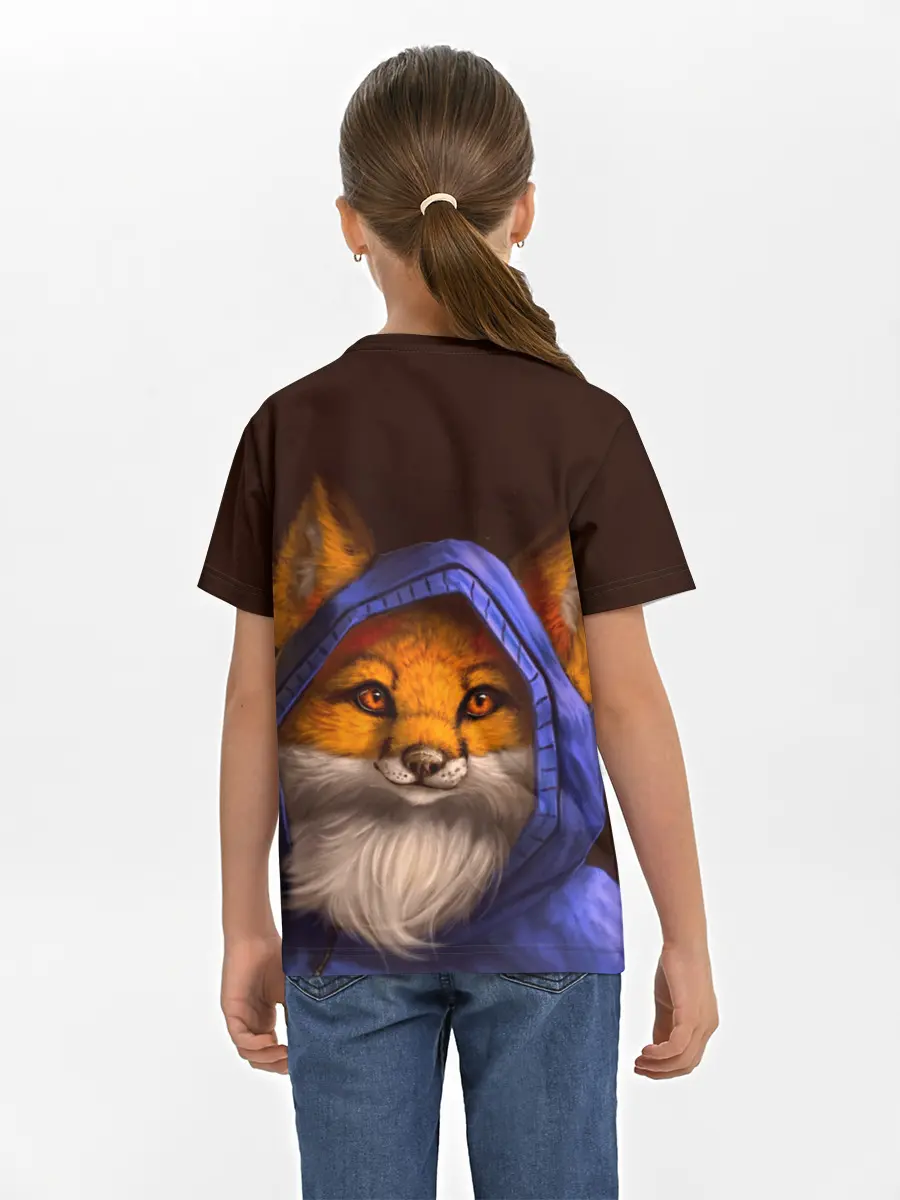 Детская базовая футболка / Лисенок в капюшоне