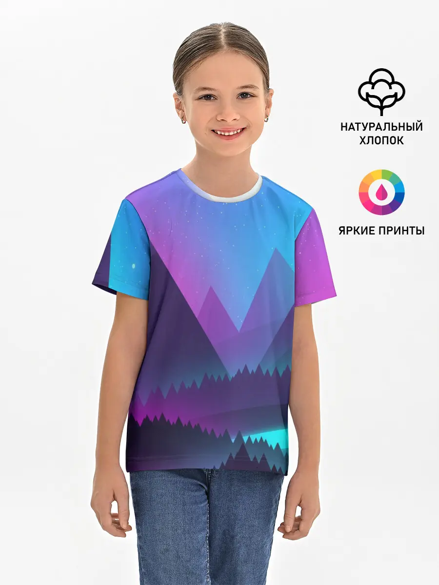 Детская базовая футболка / NEON FOREST
