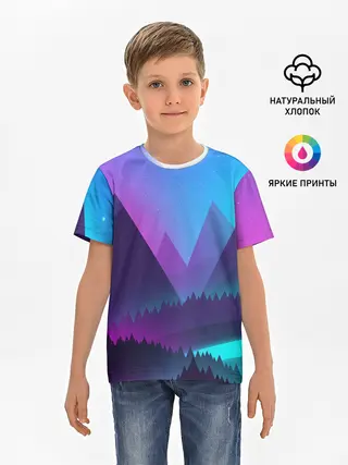 Детская базовая футболка / NEON FOREST