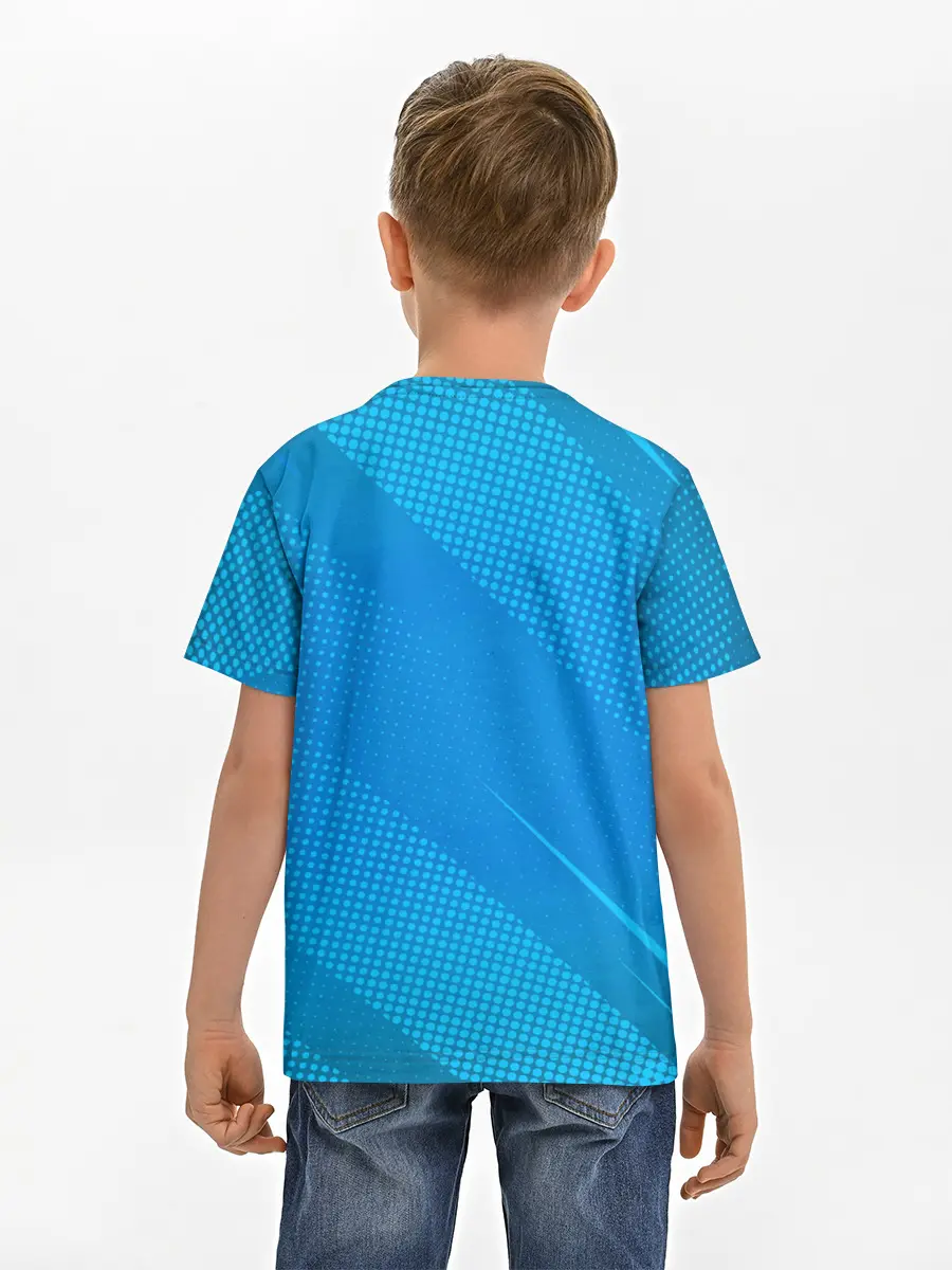 Детская базовая футболка / Initial D машина на голубом фоне