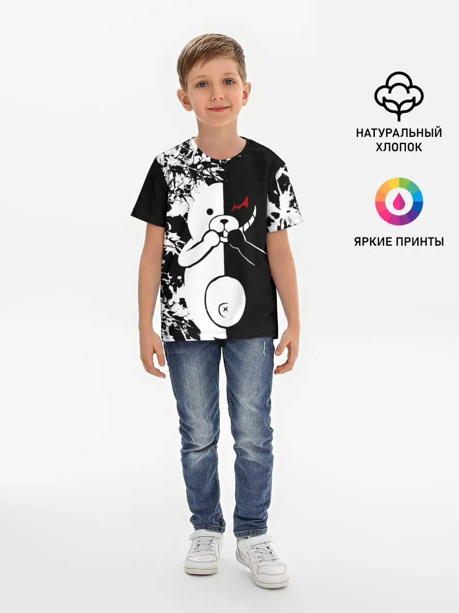 Детская базовая футболка / MONOKUMA держит руки