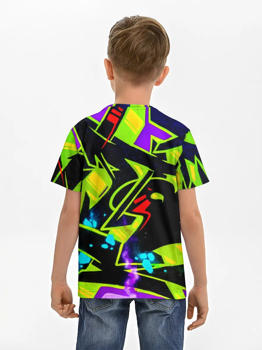 Детская базовая футболка / Кислотное Граффити