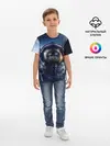 Детская базовая футболка / Кот космонавт