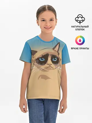 Детская базовая футболка / Grumpy cat ART