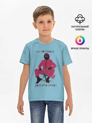 Детская базовая футболка / ИГРА В КАЛЬМАРА DO YOU WANT TO PLAY A GAME?
