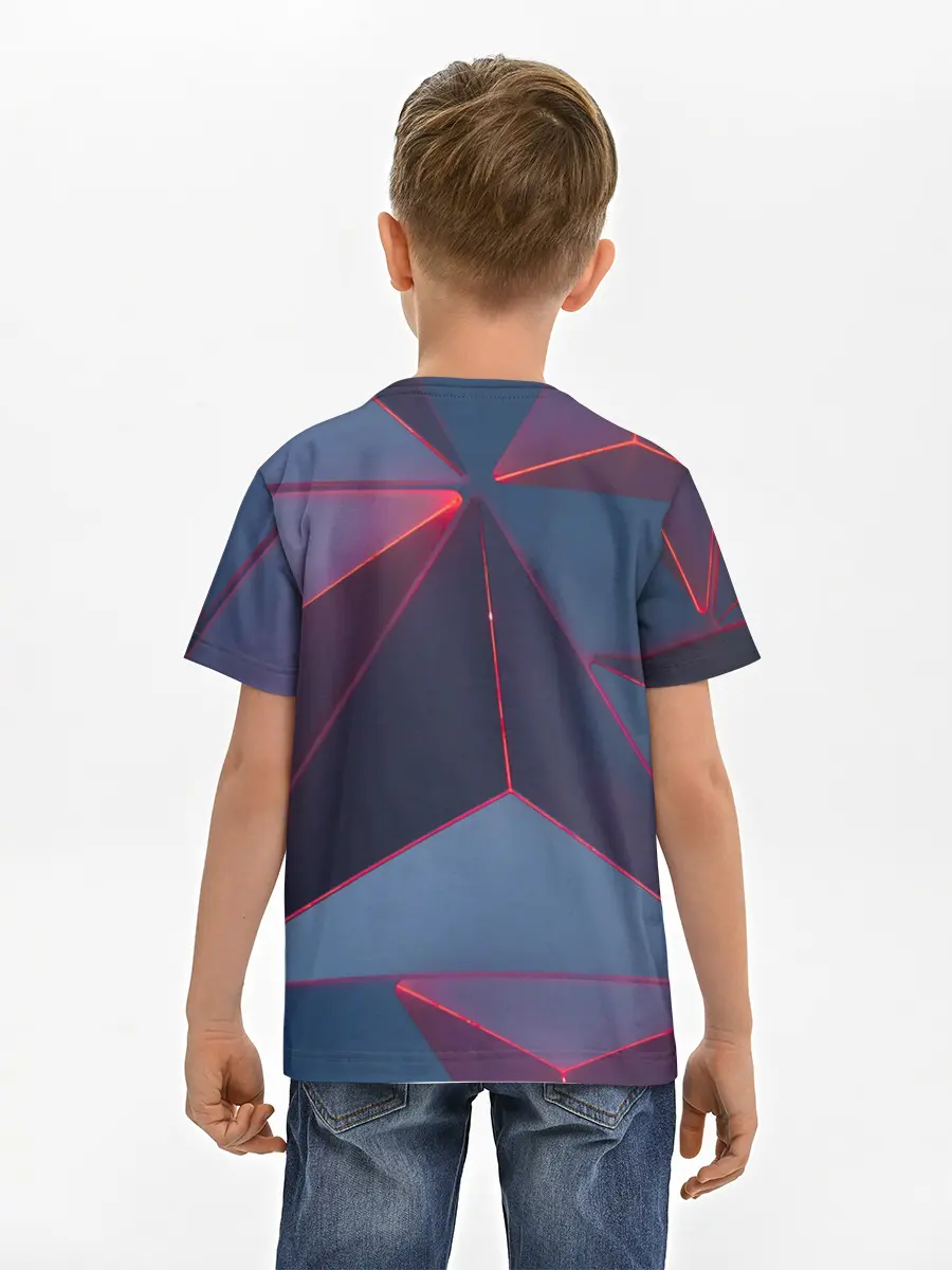 Детская базовая футболка / Неоновый треугольник.