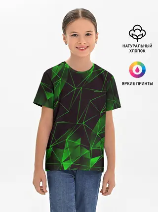 Детская базовая футболка / GREEN STRIPES | ЗЕЛЕНАЯ ГЕОМЕТРИЯ