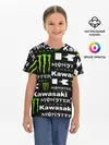 Детская базовая футболка / KAWASAKI X MONSTER ENERGY
