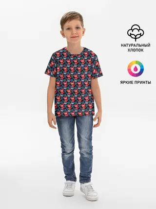 Детская базовая футболка / Птичьи узоры