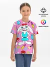 Детская базовая футболка / кролик и косметика