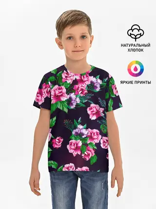 Детская базовая футболка / Розы