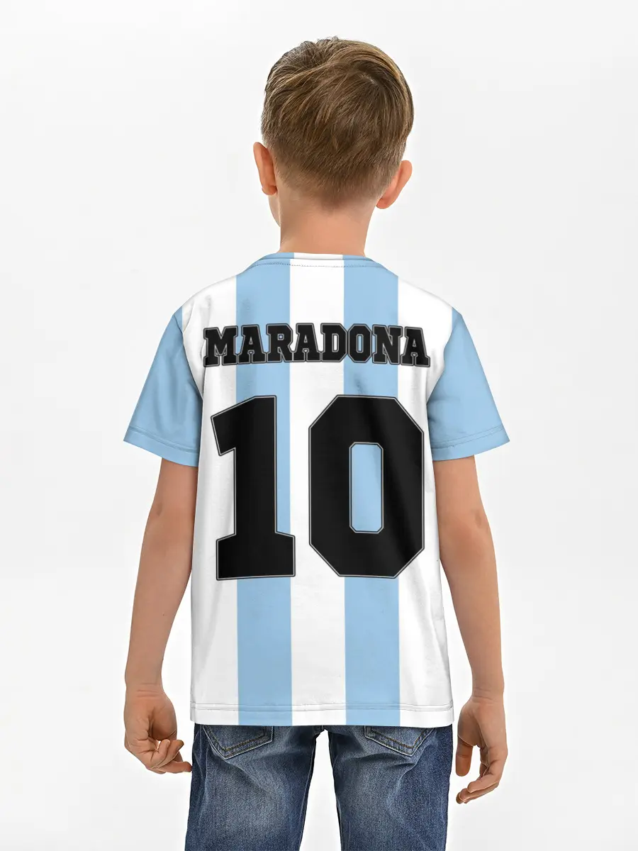Детская базовая футболка / Марадона Аргентина ретро