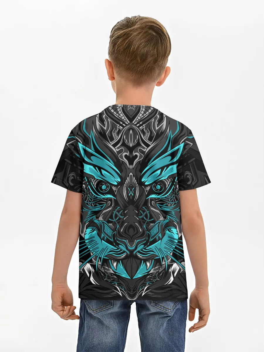 Детская базовая футболка / Абстракция тигр