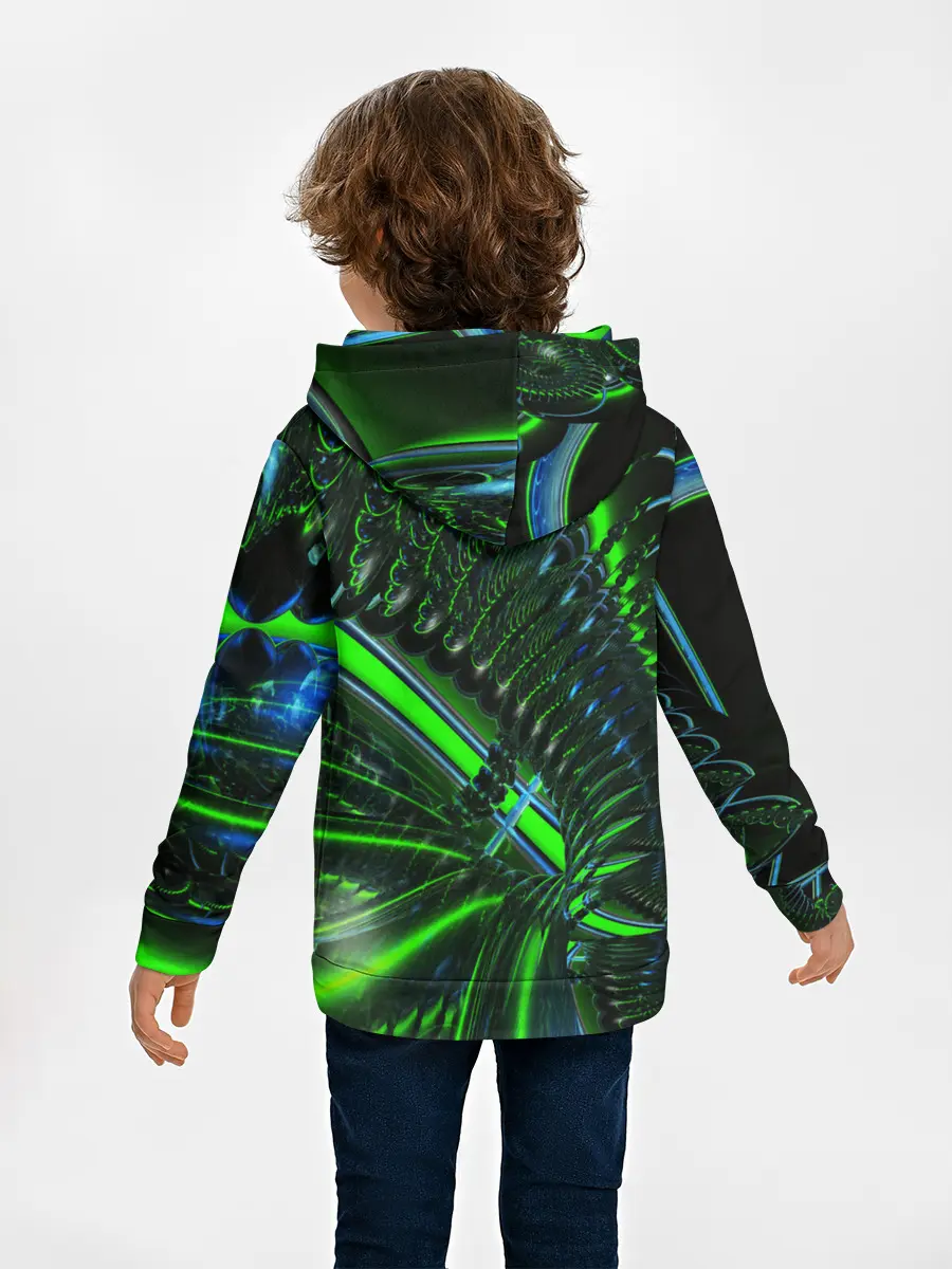 Детское худи / DIGITAL NEON GREEN