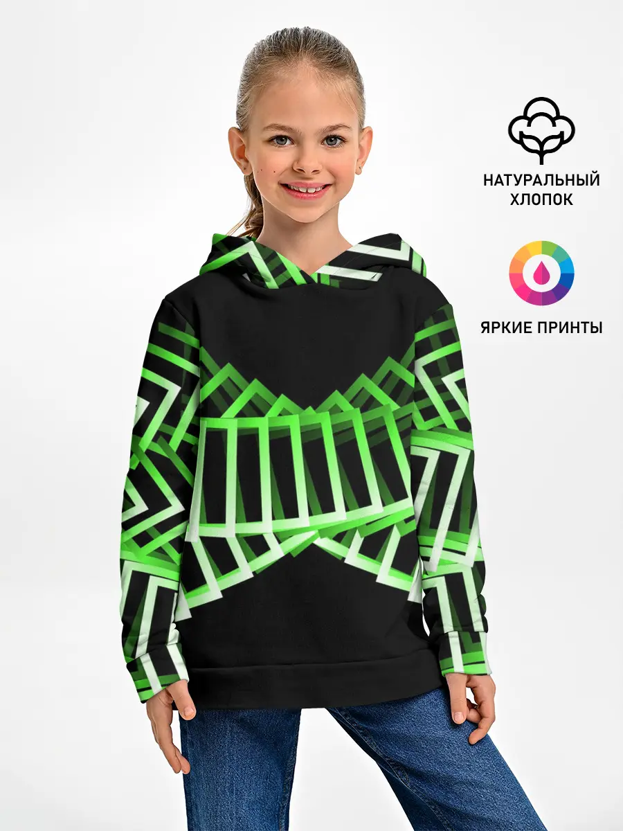 Детское худи / Неоновые квадраты