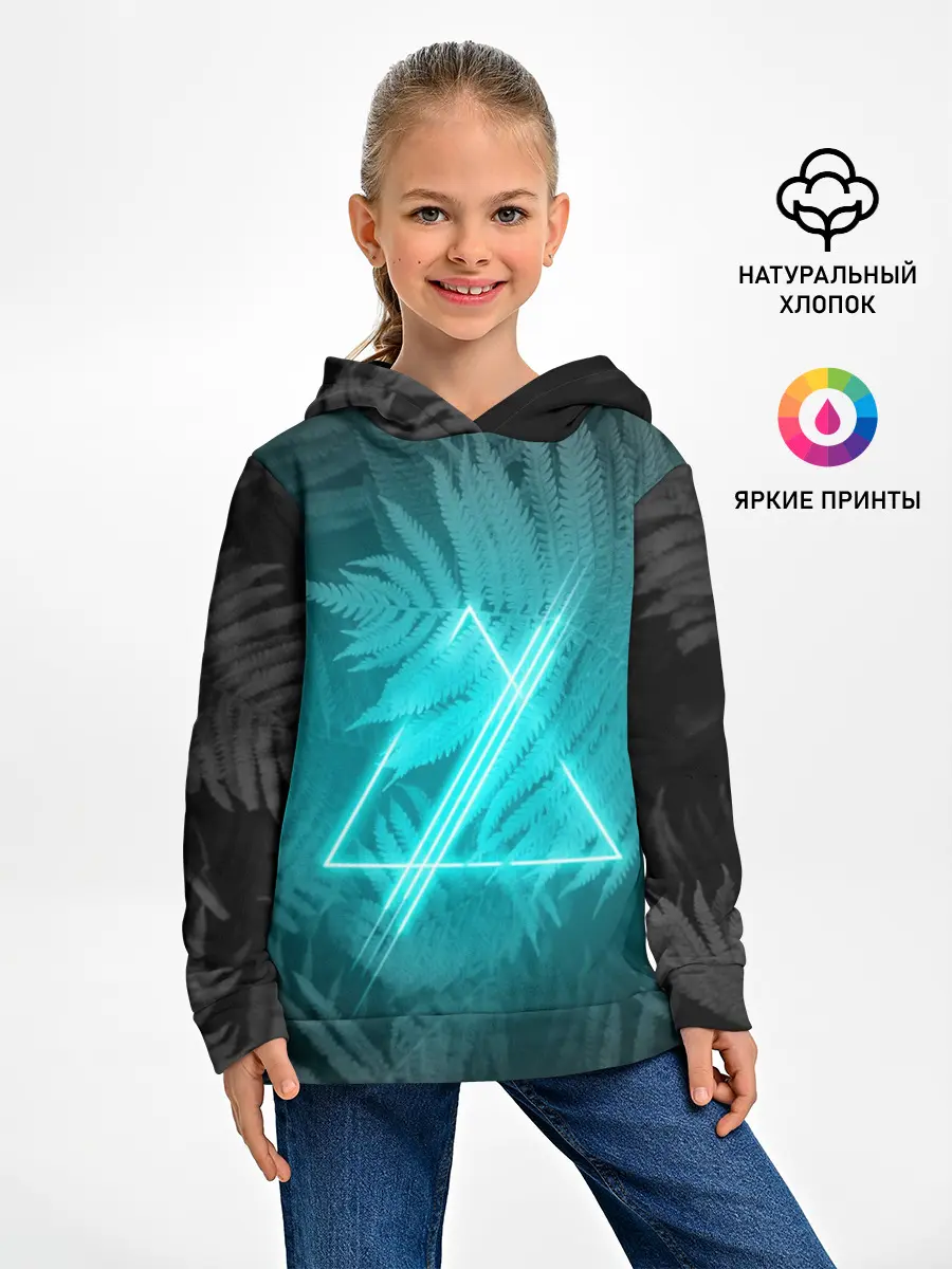 Детское худи / Neon light blue